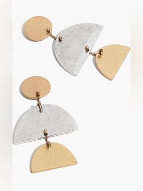 NWT Madewell SculptureStatement
Earrings Mixed Metal Flawed